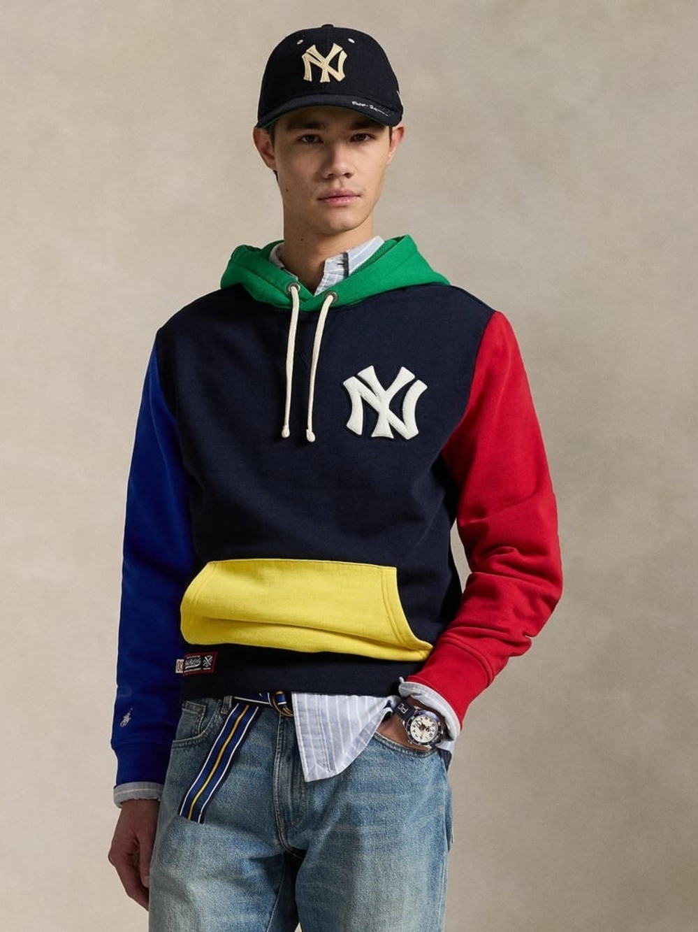 COOPERSTOWN Ralph LAUREN POLO NY Patch Set - Black W Yellow Pocket 2 PC SET